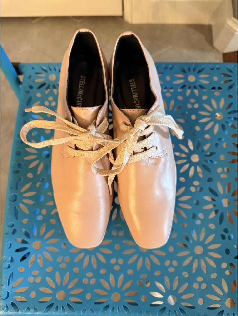 Stella McCartney Pink Platform Oxford Lace-Up Shoes, size 38 - Picture 3 of 5